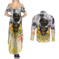 I Am Black Queen Couples Matching Summer Maxi Dress and Long Sleeve Button Shirt Flowers Retro Style - Wonder Print Shop