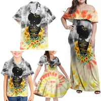 I Am Black Queen Family Matching Off Shoulder Maxi Dress and Hawaiian Shirt Flowers Retro Style - Wonder Print Shop