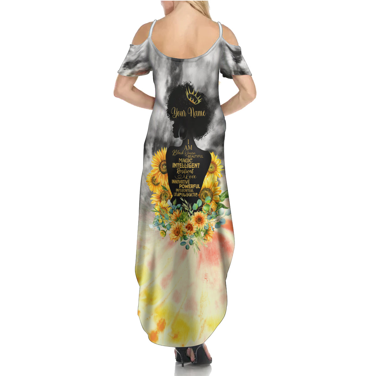 I Am Black Queen Family Matching Summer Maxi Dress and Hawaiian Shirt Flowers Retro Style - Wonder Print Shop