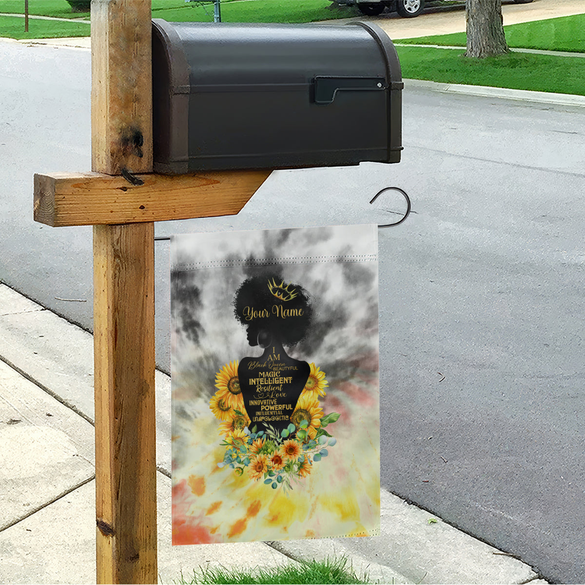 I Am Black Queen Garden Flag Flowers Retro Style - Wonder Print Shop