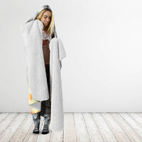 I Am Black Queen Hooded Blanket Flowers Retro Style