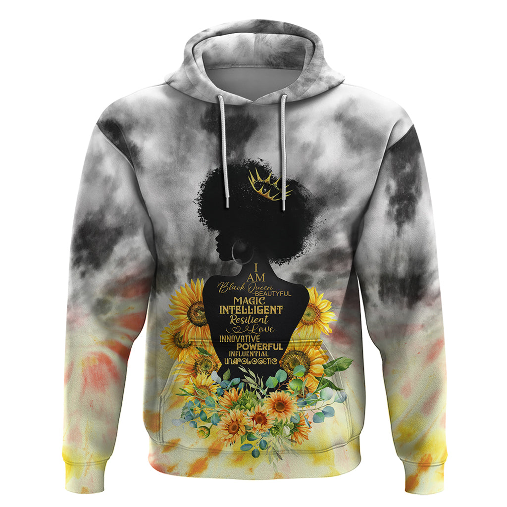 I Am Black Queen Hoodie Flowers Retro Style - Wonder Print Shop