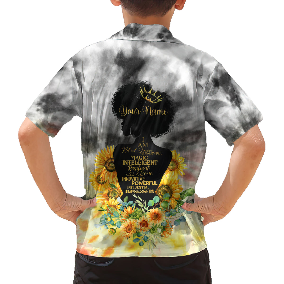 I Am Black Queen Kid Hawaiian Shirt Flowers Retro Style - Wonder Print Shop