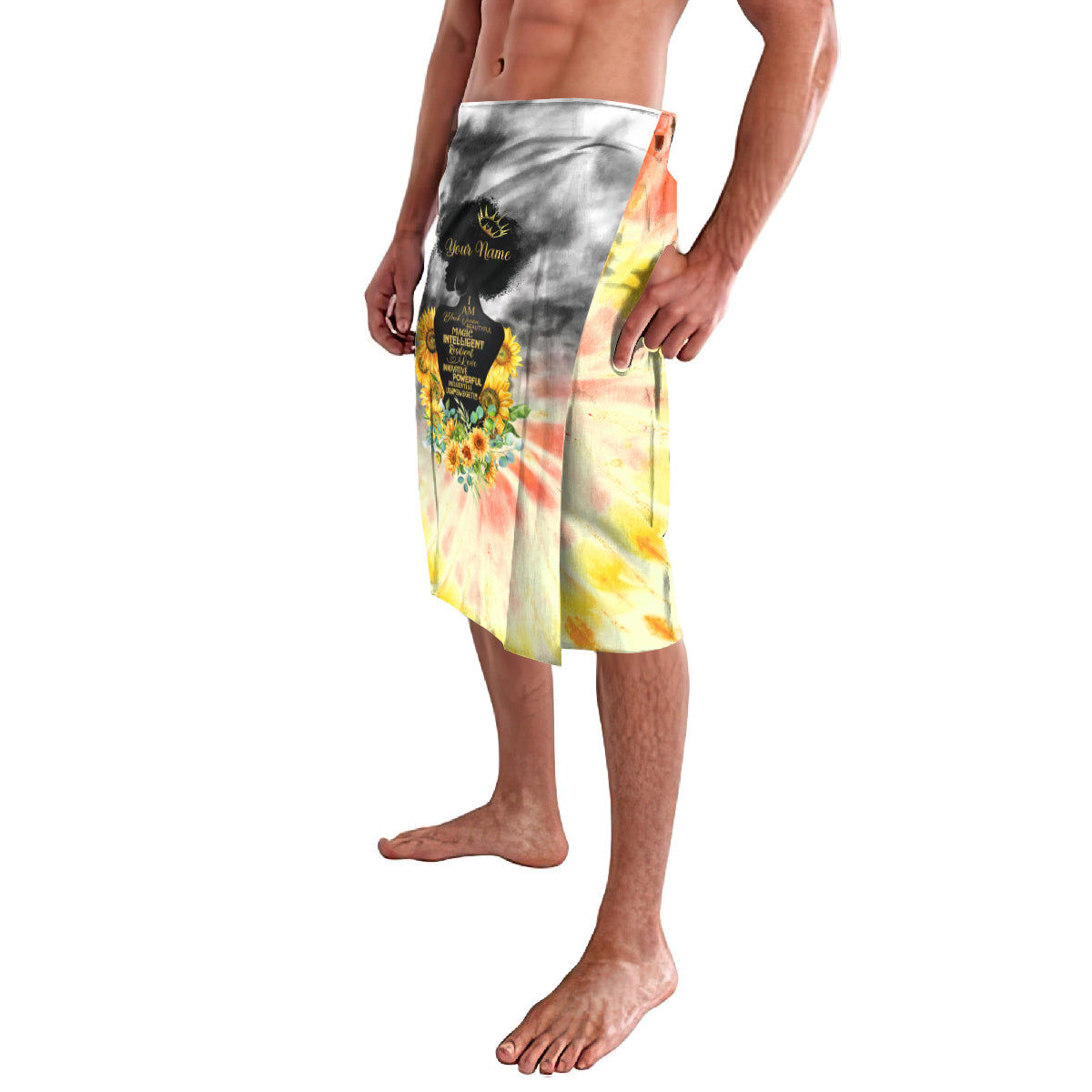 I Am Black Queen Lavalava Flowers Retro Style - Wonder Print Shop