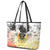 I Am Black Queen Leather Tote Bag Flowers Retro Style - Wonder Print Shop