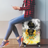 I Am Black Queen Luggage Cover Flowers Retro Style - Wonder Print Shop