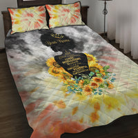 I Am Black Queen Quilt Bed Set Flowers Retro Style - Wonder Print Shop