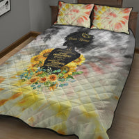 I Am Black Queen Quilt Bed Set Flowers Retro Style - Wonder Print Shop