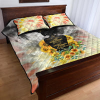 I Am Black Queen Quilt Bed Set Flowers Retro Style - Wonder Print Shop