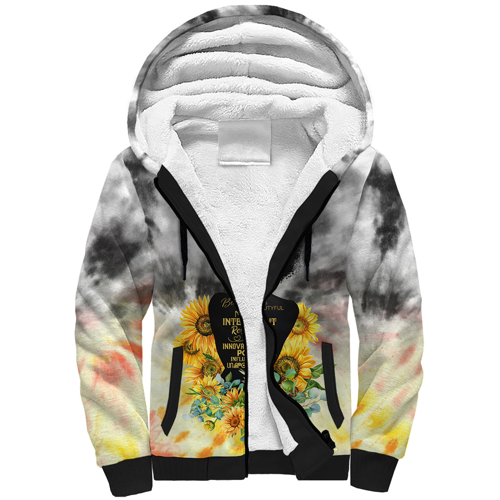 I Am Black Queen Sherpa Hoodie Flowers Retro Style - Wonder Print Shop