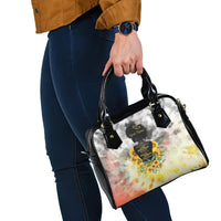 I Am Black Queen Shoulder Handbag Flowers Retro Style