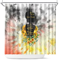 I Am Black Queen Shower Curtain Flowers Retro Style