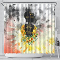 I Am Black Queen Shower Curtain Flowers Retro Style