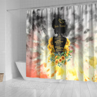 I Am Black Queen Shower Curtain Flowers Retro Style