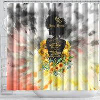 I Am Black Queen Shower Curtain Flowers Retro Style