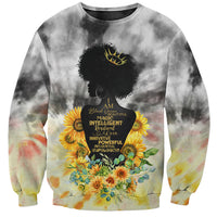I Am Black Queen Sweatshirt Flowers Retro Style - Wonder Print Shop