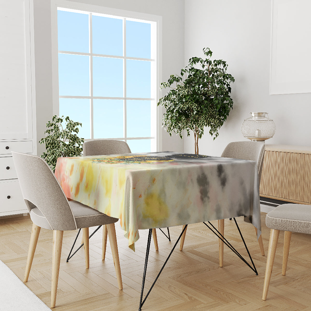 I Am Black Queen Tablecloth Flowers Retro Style - Wonder Print Shop