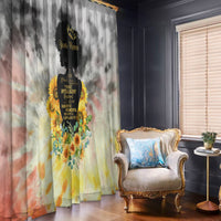 I Am Black Queen Window Curtain Flowers Retro Style - Wonder Print Shop
