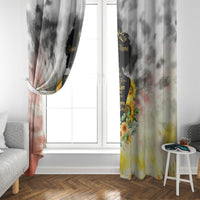 I Am Black Queen Window Curtain Flowers Retro Style - Wonder Print Shop