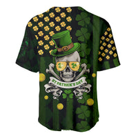 St Patrick's Day Skull Baseball Jersey American Flag Shamrock - Wonder Print Shop