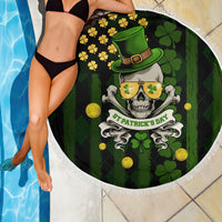 St Patrick's Day Skull Beach Blanket American Flag Shamrock - Wonder Print Shop