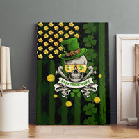 St Patrick's Day Skull Canvas Wall Art American Flag Shamrock - Wonder Print Shop