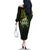 St Patrick's Day Skull Family Matching Off The Shoulder Long Sleeve Dress and Hawaiian Shirt American Flag Shamrock - Wonder Print Shop