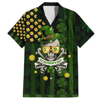 St Patrick's Day Skull Hawaiian Shirt American Flag Shamrock - Wonder Print Shop