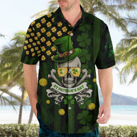 St Patrick's Day Skull Hawaiian Shirt American Flag Shamrock - Wonder Print Shop