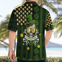 St Patrick's Day Skull Hawaiian Shirt American Flag Shamrock - Wonder Print Shop