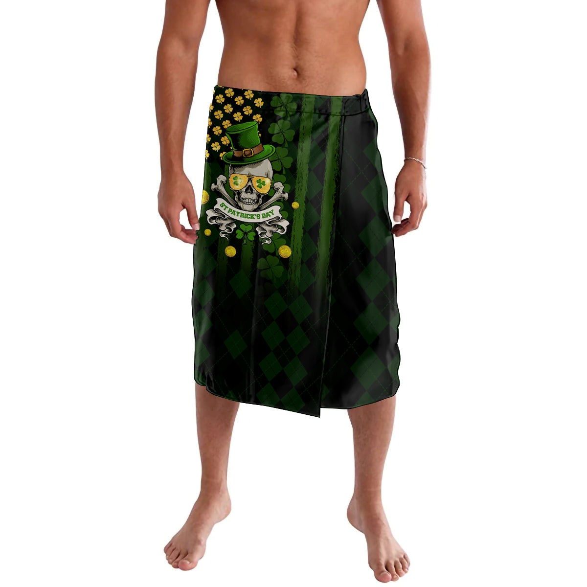 St Patrick's Day Skull Lavalava American Flag Shamrock - Wonder Print Shop
