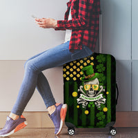 St Patrick's Day Skull Luggage Cover American Flag Shamrock - Wonder Print Shop