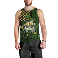 St Patrick's Day Skull Men Tank Top American Flag Shamrock - Wonder Print Shop