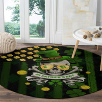 St Patrick's Day Skull Round Carpet American Flag Shamrock