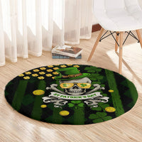 St Patrick's Day Skull Round Carpet American Flag Shamrock