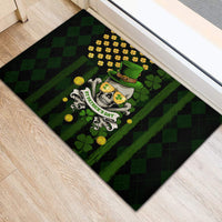 St Patrick's Day Skull Rubber Doormat American Flag Shamrock - Wonder Print Shop
