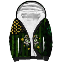 St Patrick's Day Skull Sherpa Hoodie American Flag Shamrock - Wonder Print Shop