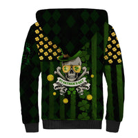 St Patrick's Day Skull Sherpa Hoodie American Flag Shamrock - Wonder Print Shop