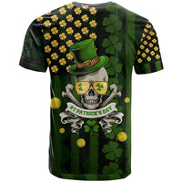 St Patrick's Day Skull T Shirt American Flag Shamrock - Wonder Print Shop