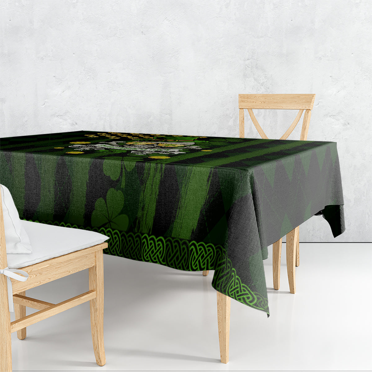 St Patrick's Day Skull Tablecloth American Flag Shamrock - Wonder Print Shop