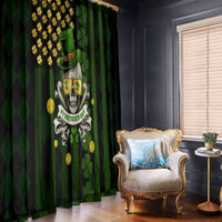 St Patrick's Day Skull Window Curtain American Flag Shamrock - Wonder Print Shop
