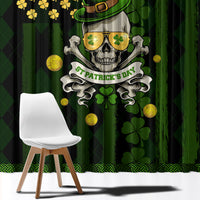 St Patrick's Day Skull Window Curtain American Flag Shamrock - Wonder Print Shop