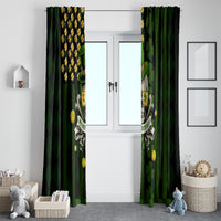 St Patrick's Day Skull Window Curtain American Flag Shamrock - Wonder Print Shop