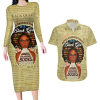 Personalized Black Girl African Couples Matching Long Sleeve Bodycon Dress and Hawaiian Shirt Never Underestimate A Book Lover - Wonder Print Shop