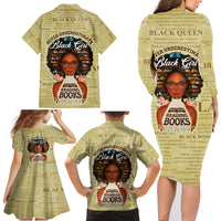 Personalized Black Girl African Family Matching Long Sleeve Bodycon Dress and Hawaiian Shirt Never Underestimate A Book Lover - Wonder Print Shop