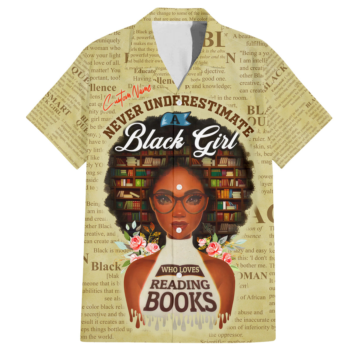 Personalized Black Girl African Family Matching Long Sleeve Bodycon Dress and Hawaiian Shirt Never Underestimate A Book Lover - Wonder Print Shop