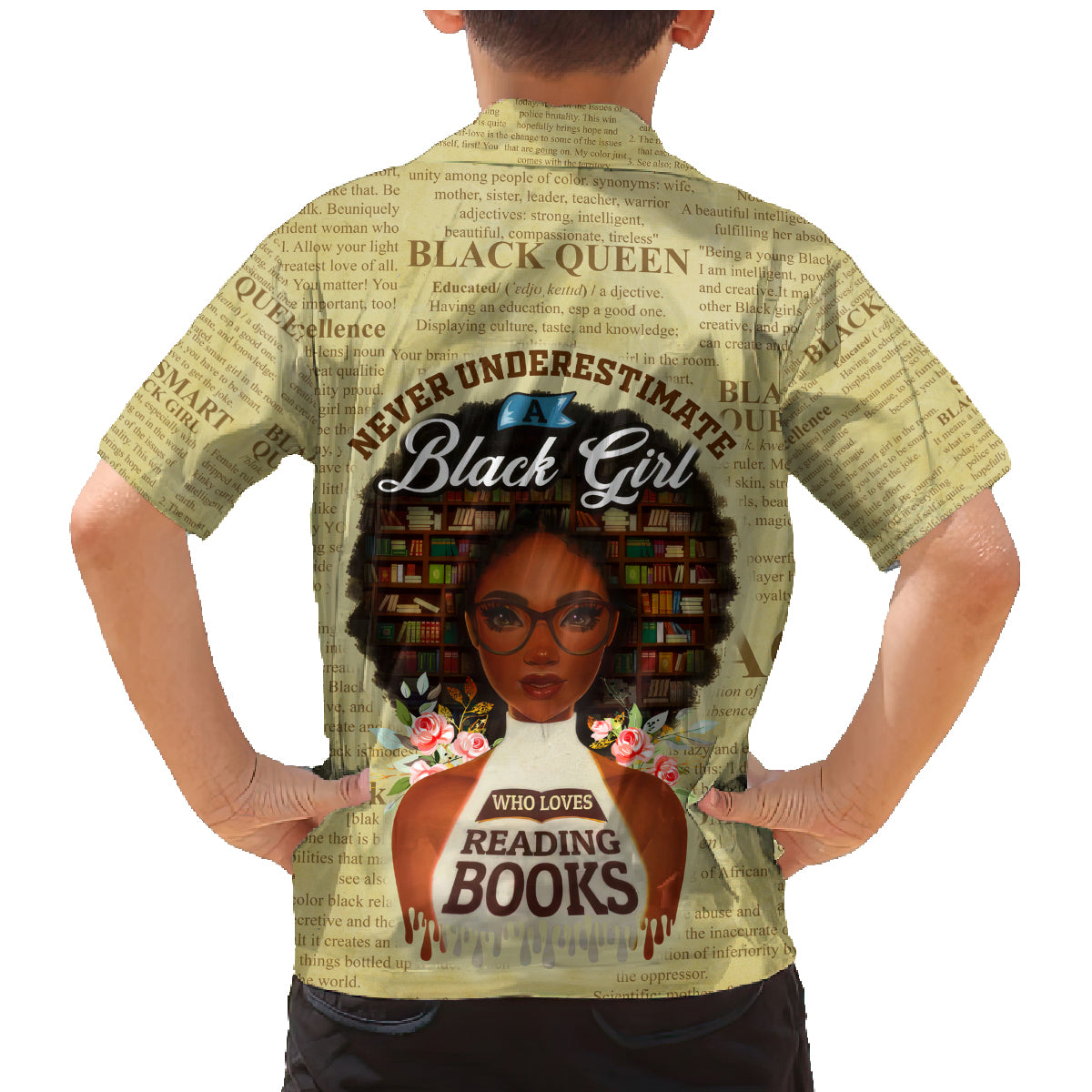 Personalized Black Girl African Family Matching Mermaid Dress and Hawaiian Shirt Never Underestimate A Book Lover - Wonder Print Shop