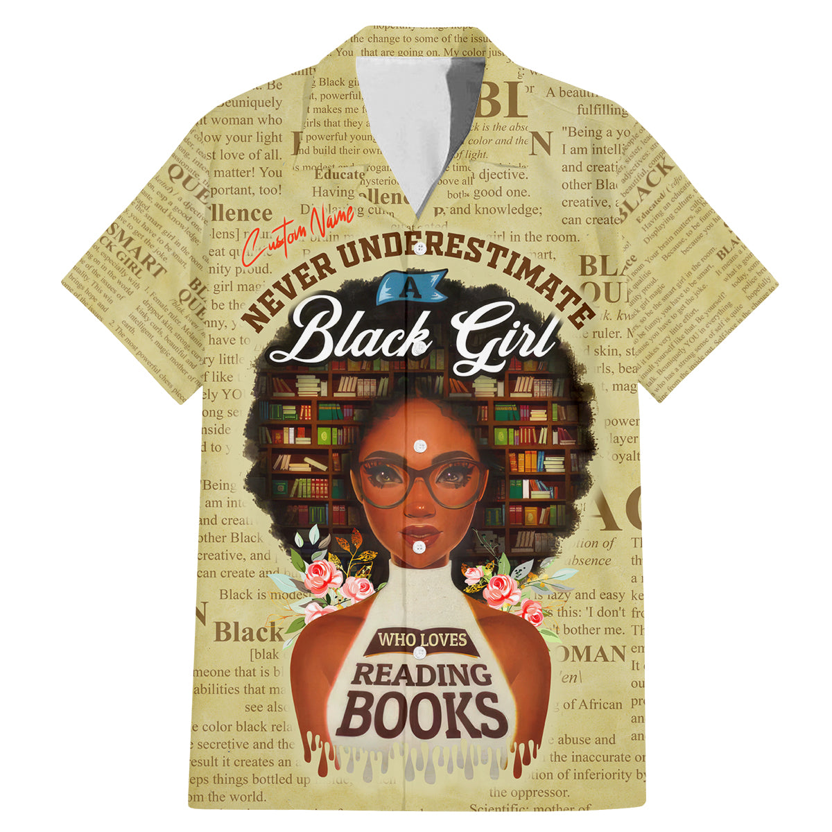 Personalized Black Girl African Family Matching Mermaid Dress and Hawaiian Shirt Never Underestimate A Book Lover - Wonder Print Shop