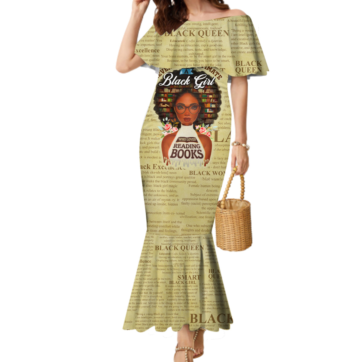 Personalized Black Girl African Family Matching Mermaid Dress and Hawaiian Shirt Never Underestimate A Book Lover - Wonder Print Shop