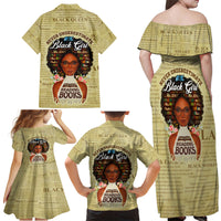 Personalized Black Girl African Family Matching Off Shoulder Maxi Dress and Hawaiian Shirt Never Underestimate A Book Lover - Wonder Print Shop